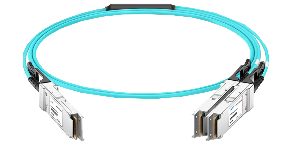AOC-QSFP56-2QSFP56-5M-AT Universally Coded MSA Compliant Active Optical Breakout Cable 200GBase QSFP56 to 2x100GBase QSFP56 (850nm, MMF, 5m)