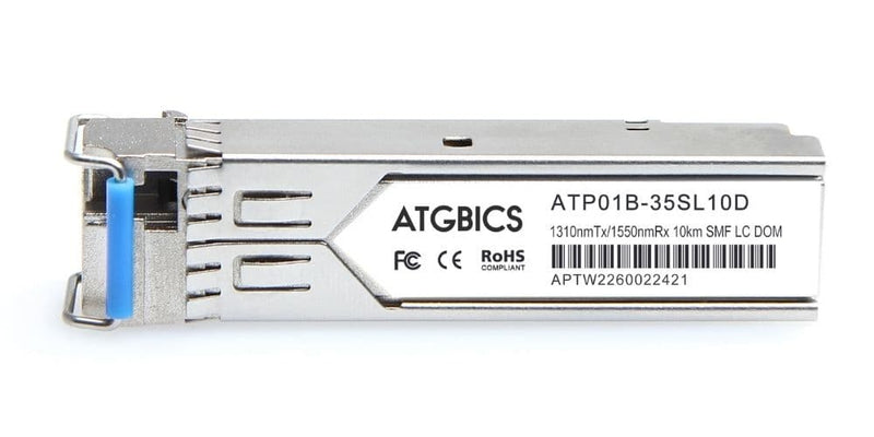 Part Number SFP-1M-BX35-U-AB, Allen Bradley Compatible Transceiver SFP 100Base-BX-U (Tx1310nm/Rx1550nm, 10km, SMF, DOM), ATGBICS