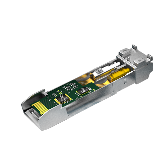 Deconstructed transceiver showing the inside components.