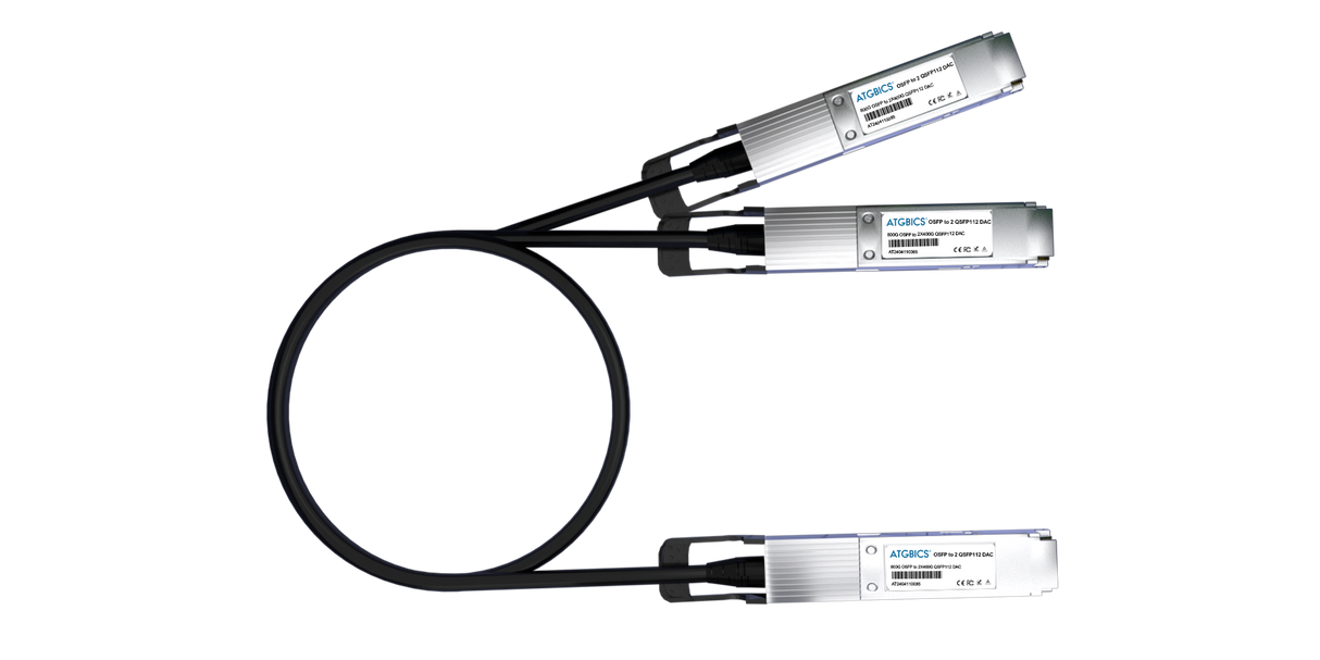 DAC-A-OSFP-2X400G QSFP112-5M Universally Coded MSA compliant Direct Attach Copper Breakout Cable 800GBase OSFP to 2x400GBASE QSFP112 (Finned Top, Active, 5m)
