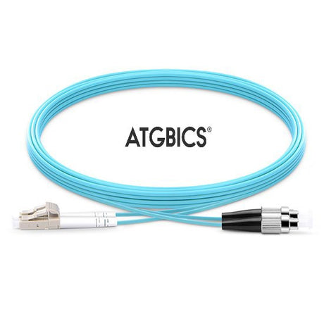 LC-FC OM3, Fibre Patch Cable, Multimode, Duplex, Aqua, 0.5m
