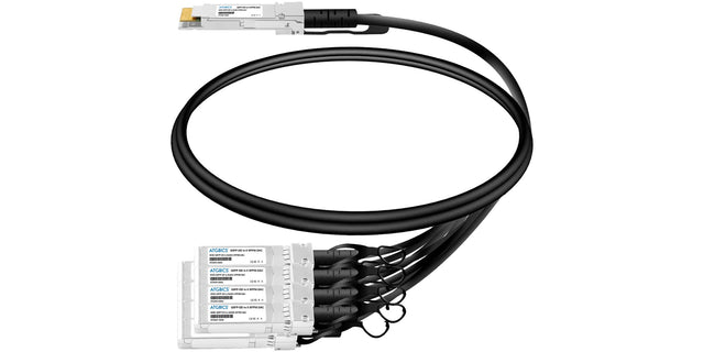 FN-CABLE-QSFPDD-8SFP56-L1 Fortinet® compatible Direct Attach Copper Breakout Cable 400GBase PAM4 QSFP-DD to 8x50GBase PAM4 SFP56 (Passive Twinax, 1m)