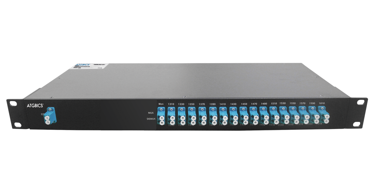 Mux Demux CWDM 16+1 Channel Duplex LC/UPC, Mon Port, 1310-1610nm, 1RU, Ind Temp