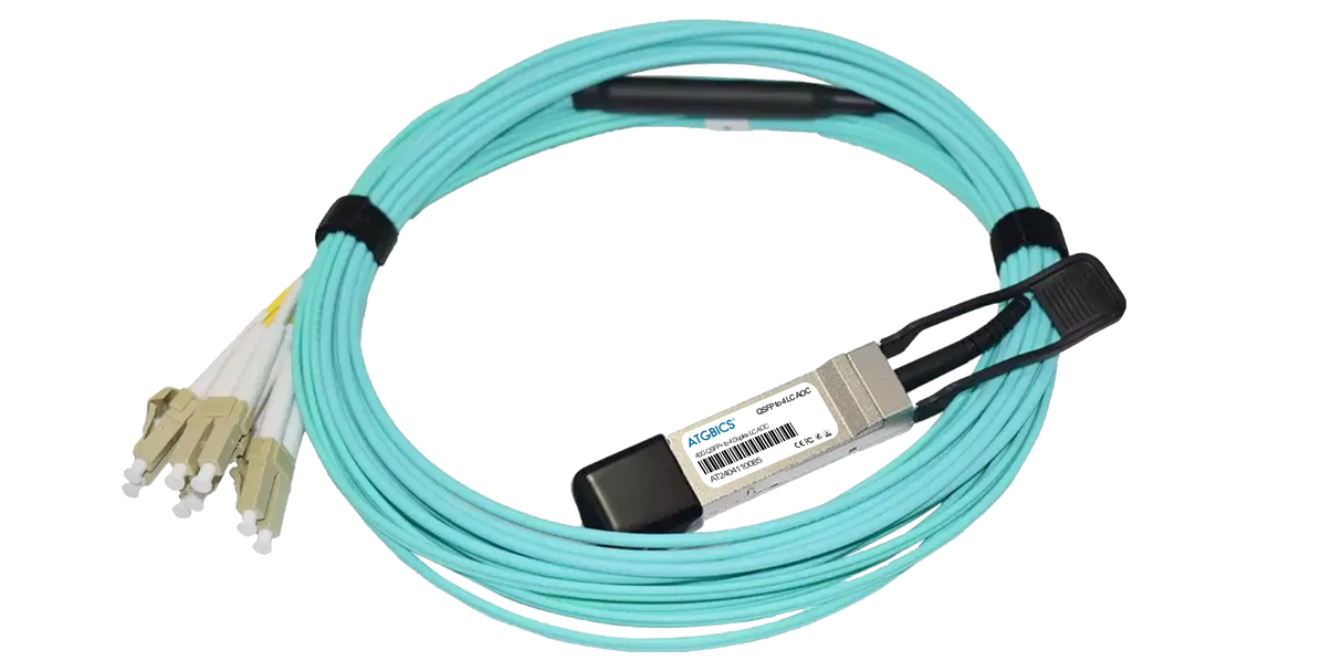 QSFP-8LC-AOC15M Cisco® Compatible Active Optical Breakout Cable 40GBase QSFP+ to 4 Duplex LC (850nm, MMF, 15m)