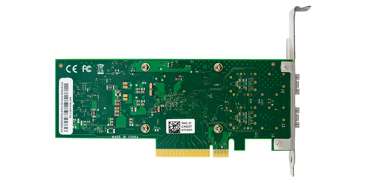 Broadcom based BCM975414A NIC PCIe 3.0 x8 Dual Port 25GbE Open SFP28