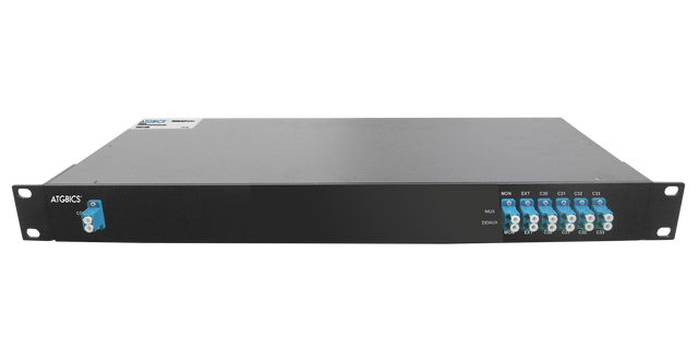 Mux Demux DWDM 4+1+1 Channel Duplex LC/UPC, Mon/Exp Ports, Ch30-33, 1RU, Ind Temp