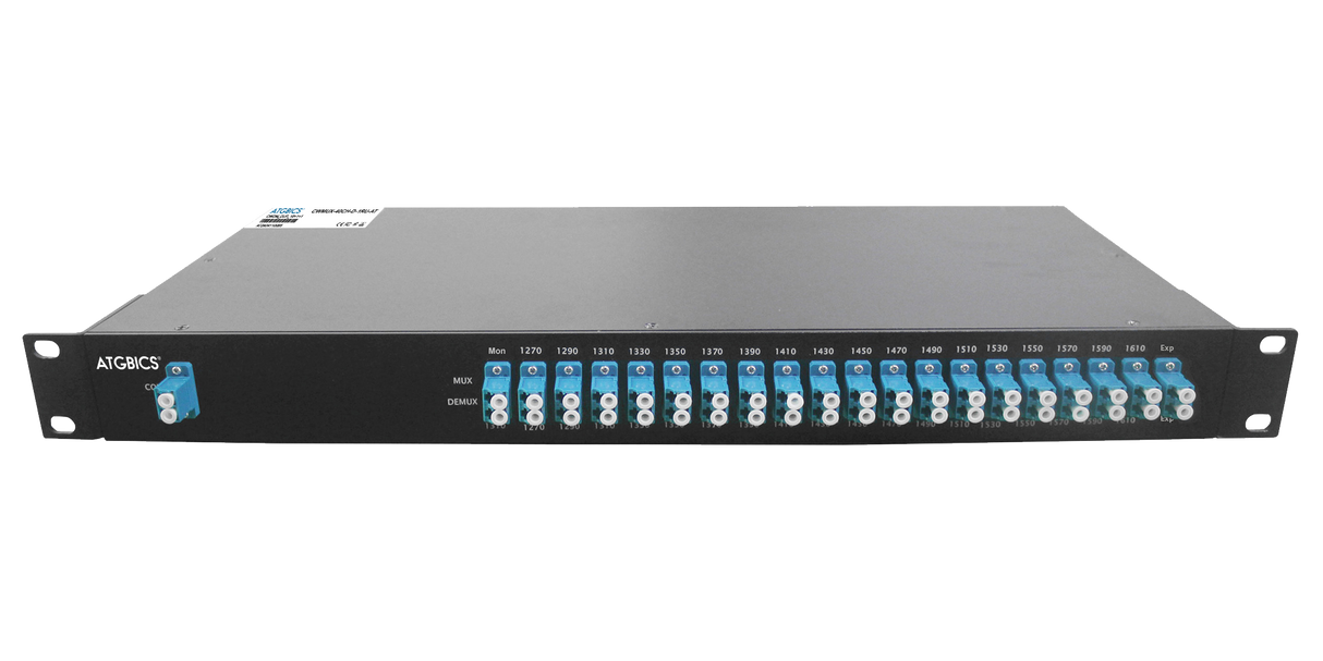 Mux Demux CWDM 18+1+1 Channel Duplex LC/UPC, Mon Port, 1270-1610nm, 1RU