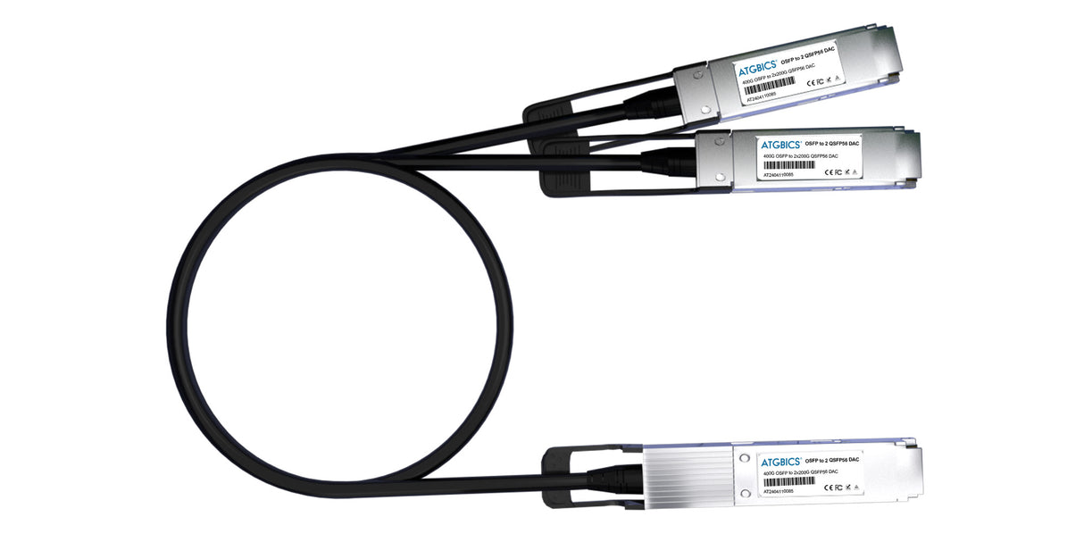 P45697-B22 HPE® compatible Direct Attach Copper Breakout Cable IFB twin port HDR 400GBase OSFP to 2x200GBase QSFP56 (Passive, 1m)
