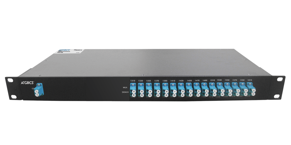 Mux Demux CWDM 16 Channel Duplex LC/UP, 1310-1610nm 1RU, Ind Temp