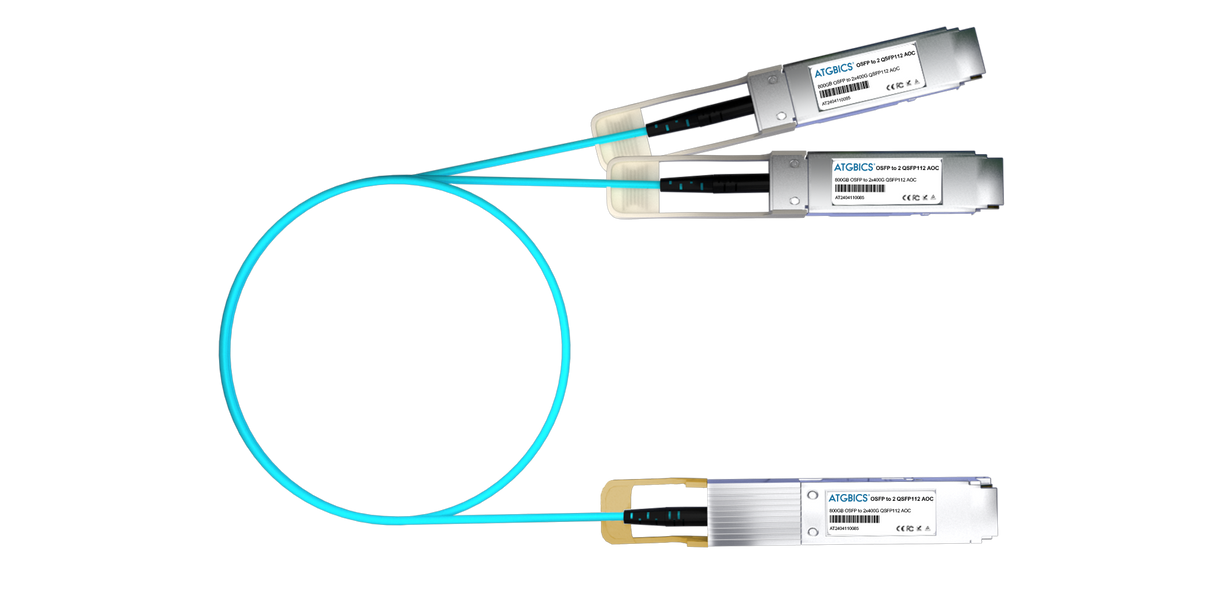 AOC-OSFP112-2X200G OSFP112-3M Universally Coded MSA Compliant Active Optical Breakout Cable 400GBase OSFP112 to 2x200GBase OSFP112 (850nm, MMF, 3m)