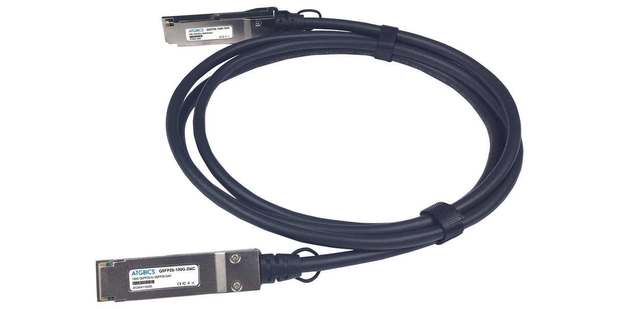 DAC-QSFP28-100G-I-3M Universally Coded MSA compliant Direct Attach Copper Cable 100GBase-CU QSFP28 (Passive Twinax, 3m, Ind Temp)