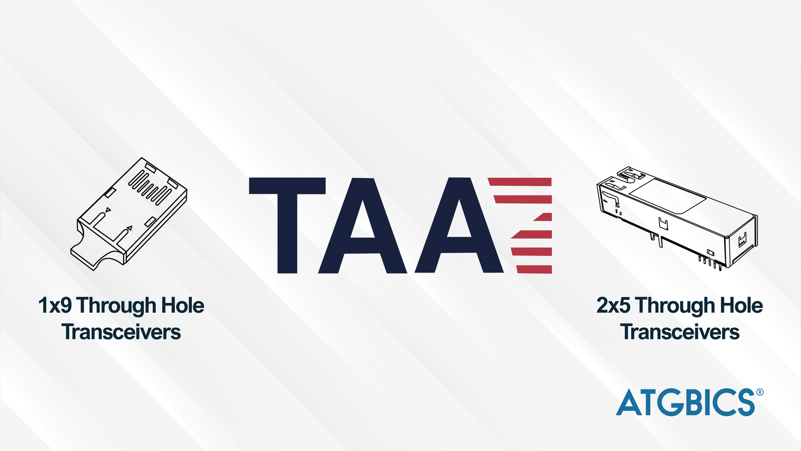 ATGBICS Through Hole 1x9 & 2x5 Transceivers are Now TAA Compliant