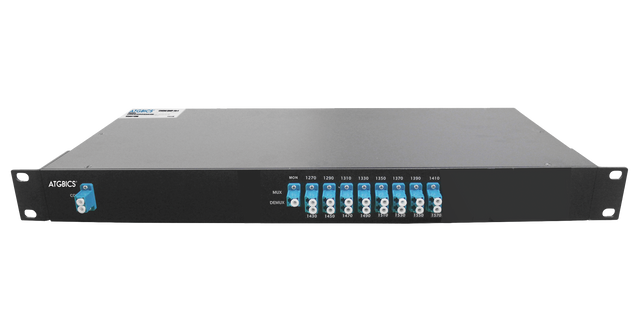 Mux Demux CWDM 16+1 Channel Simplex LC/UPC, Mon Port, 1270-1570nm, 1RU