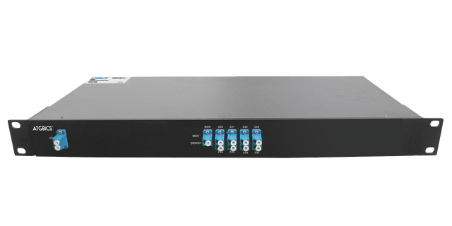 Mux Demux DWDM 8+1 Channel Simplex LC/UPC, Mon Ports, Ch20-27, 1RU