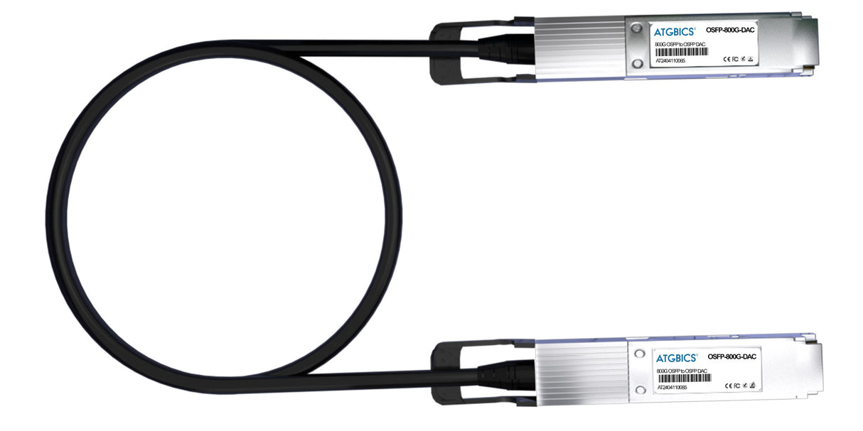 DAC-OSFP-800G-0.5M Universally Coded MSA compliant Direct Attach Copper Cable 800GBase-CR8 (2x 400GBase-CR4) OSFP (Passive Twinax, 0.5m)