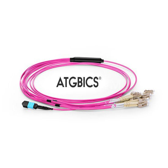 ATGBICS MPO Female-6 LC Duplex 12 Fibres OM4 50/125 Multimode Breakout Cable, Type B, LSZH 3.0, 5m