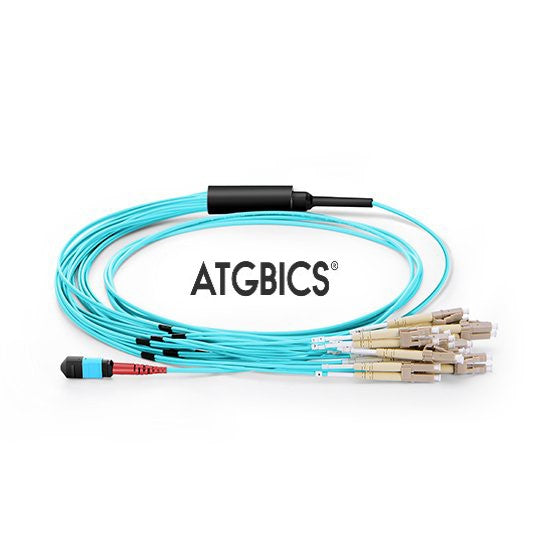 ATGBICS MPO Female-12 LC Duplex 24 Fibres OM3 50/125 Multimode Breakout Cable, Type B, LSZH 3.0, 1m