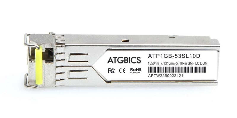 Part Number SFP-1GB-BX53-D-CN2, Ciena Compatible Transceiver SFP 1000Base BX (Tx1550nm/RX1310nm, 10km, SMF, DOM), ATGBICS