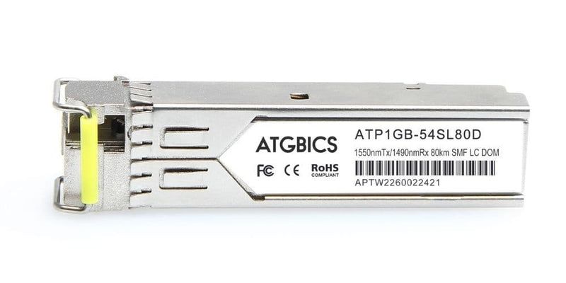 Part Number 1442140G-BX54, AdTran Compatible Transceiver SFP 1000Base-BX-D (Tx1550nm/Rx1490nm, 80km, SMF, DOM), ATGBICS