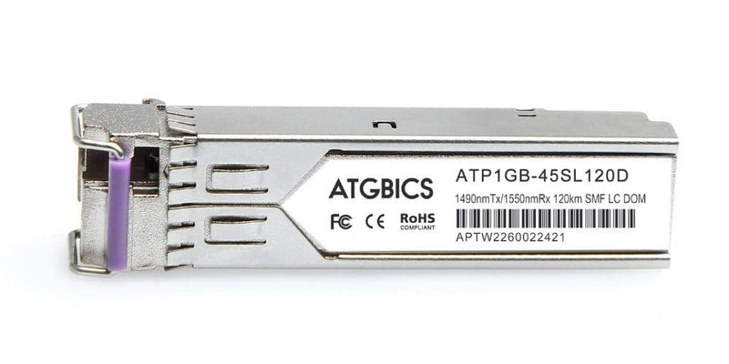 Part Number 1061003030-LC, ADVA Compatible Transceiver SFP 1000Base-BX-U (Tx1490nm/Rx1550nm, 120km, SMF, DOM), ATGBICS
