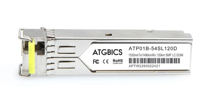 Part Number 1184543P-BX54-120, AdTran Compatible Transceiver SFP 100Base-BX-D (Tx1550nm/Rx1490nm, 120km, SMF, DOM), ATGBICS