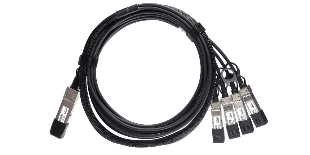 JNP-100G-4X25G-3M Juniper® Compatible Direct Attach Copper Breakout Cable 100GBase-CU QSFP28 to 4x25GBase-CU SFP28 (Passive Twinax, 3m), ATGBICS