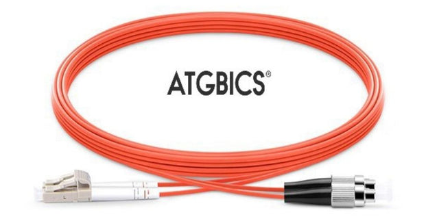 LC-FC OM2, Fibre Patch Cable, Multimode, Duplex, Orange, 1m, ATGBICS