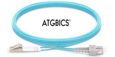 LC-SC OM3, Fibre Patch Cable, Multimode, Duplex, Aqua, 15m, ATGBICS