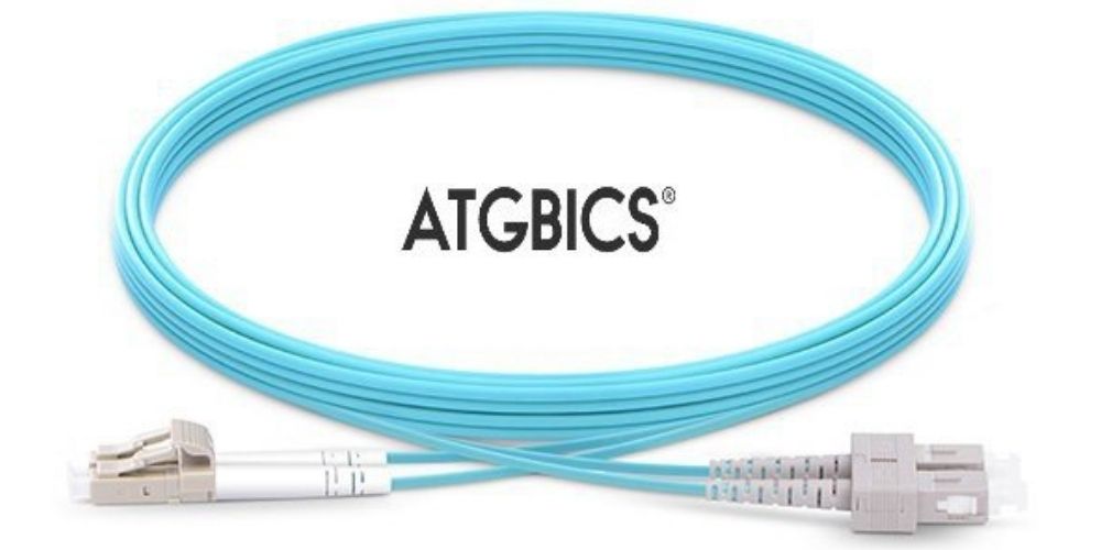 LC-SC OM3, Fibre Patch Cable, Multimode, Duplex, Aqua, 50m, ATGBICS