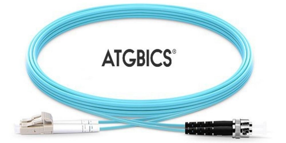 LC-ST OM3, Fibre Patch Cable, Multimode, Duplex, Aqua, 10m, ATGBICS