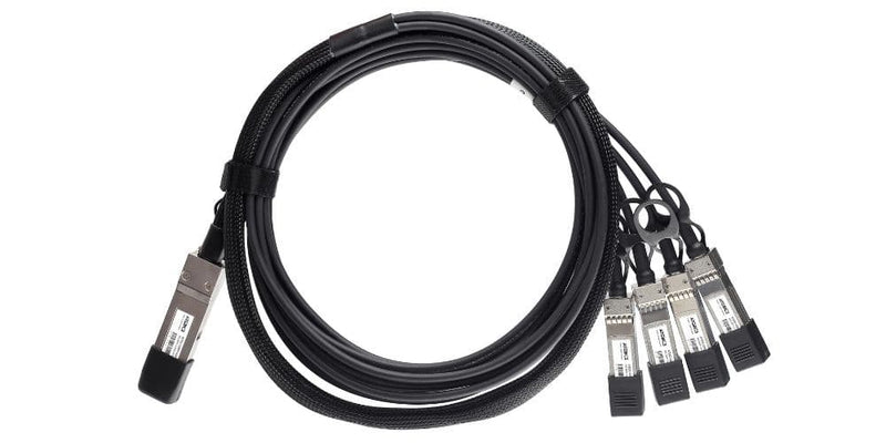 Part Number ET6402-10DAC-1M, Edgecore Compatible Direct Attach Copper Breakout Cable 40G QSFP+ to 4x10G SFP+ (1m, Passive), ATGBICS