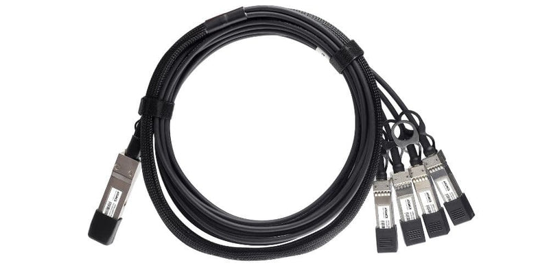 Part Number ET7402-25DAC-1M, Edgecore Compatible Direct Attach Copper Breakout Cable 100G QSFP28 to 4x25G SFP28 (1m, Passive), ATGBICS