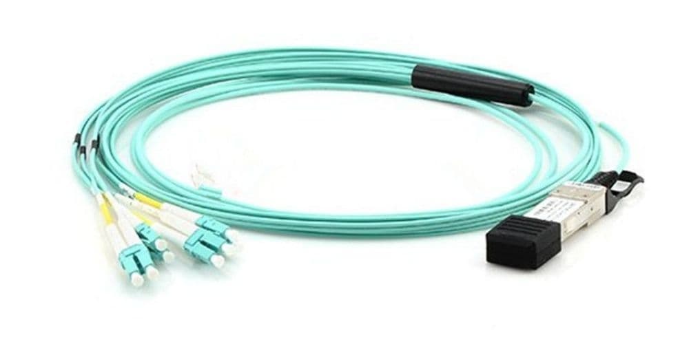 AOC-QSFP-4LC10G-10M-AT Universally Coded MSA Compliant Active Optical Breakout Cable 40GBase QSFP+ to 4 Duplex LC (850nm, MMF, 10m), ATGBICS