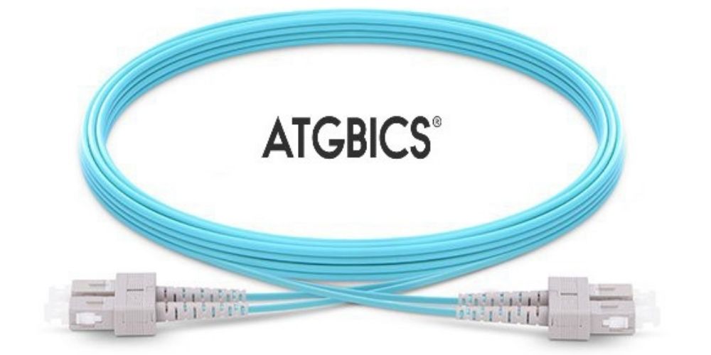 SC-SC OM3, Fibre Patch Cable, Multimode, Duplex, Aqua, 1m, ATGBICS