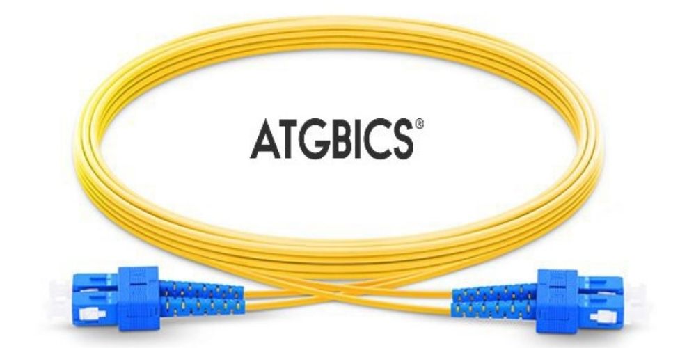 SC-SC OS2, Fibre Patch Cable, Singlemode, Duplex, Yellow, 10m, ATGBICS