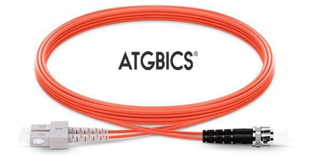 SC-ST OM2, Fibre Patch Cable, Multimode, Duplex, Orange, 50m, ATGBICS