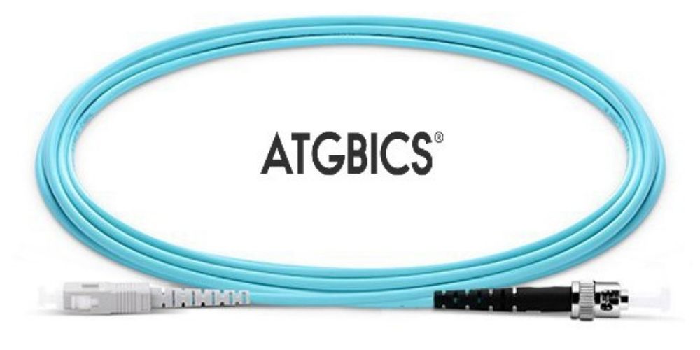 SC-ST OM3, Fibre Patch Cable, Multimode, Simplex, Aqua, 30m, ATGBICS