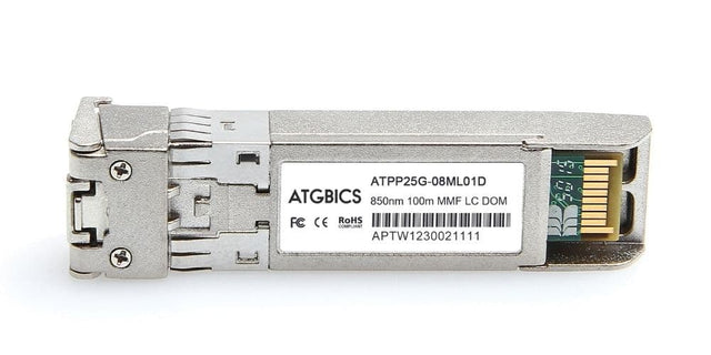JNP-SFP-25G-SR-I Juniper® Compatible Transceiver SFP28 25GBase-SR (850nm, MMF, 100m, LC, DOM), ATGBICS