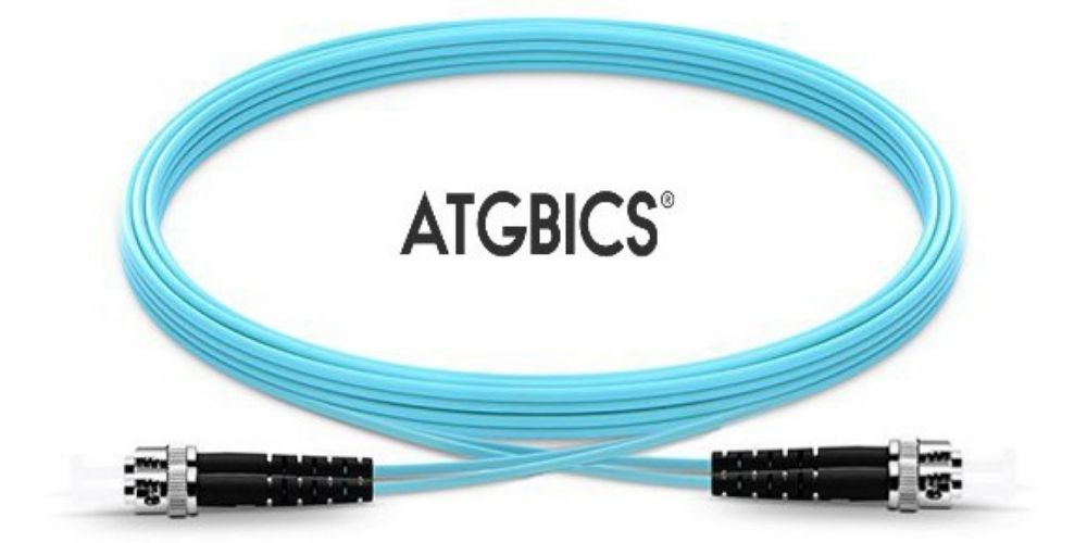 ST-ST OM3, Fibre Patch Cable, Multimode, Duplex, Aqua, 2m, ATGBICS