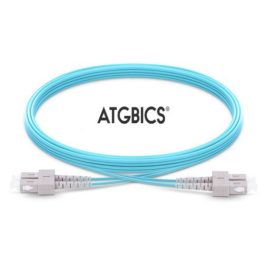 SC-SC OM3, Fibre Patch Cable, Multimode, Duplex, Aqua, 0.5m