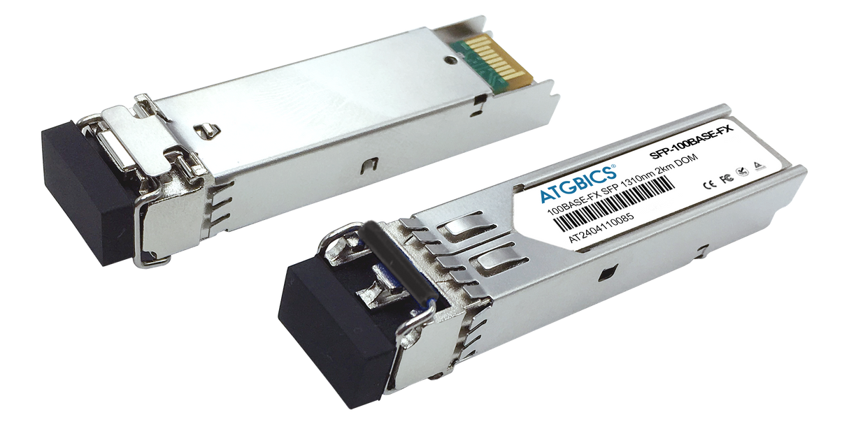 QFBR-5751APZ Avago Broadcom® Compatible Transceiver SFP 100Base-FX (1310nm, MMF, 2km, LC, DOM, Ind Temp), ATGBICS