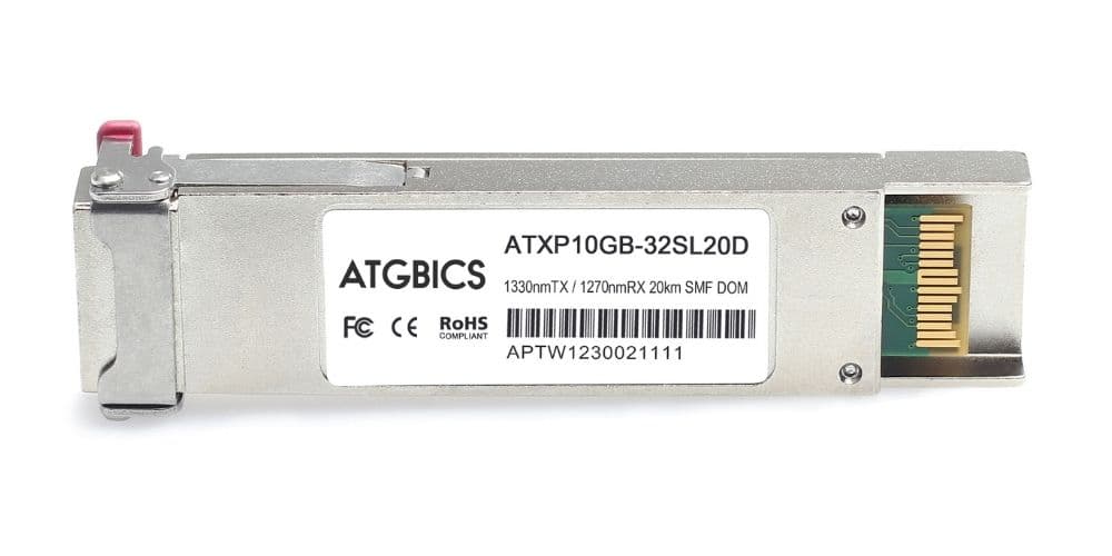 XFP-10GBX-D-20 Cisco® Compatible Transceiver XFP 10GBase-BX (Tx1330/Rx1270nm, SMF, 20km, LC, DOM), ATGBICS