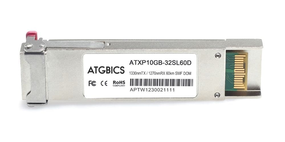 XFP-10GBX-D-60 Cisco® Compatible Transceiver XFP 10GBase-BX (Tx1330/Rx1270nm, SMF, 60km, LC, DOM), ATGBICS