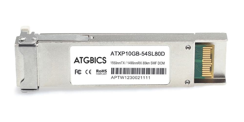 XFP-10GBX-D-80 Cisco® Compatible Transceiver XFP 10GBase-BX (Tx1550/Rx1490nm, SMF, 80km, LC, DOM), ATGBICS