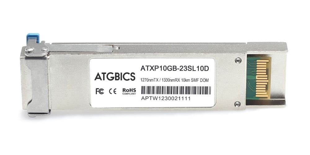 XFP-10GBX-U-10 Cisco® Compatible Transceiver XFP 10GBase-BX (Tx1270/Rx1330nm, SMF, 10km, LC, DOM), ATGBICS