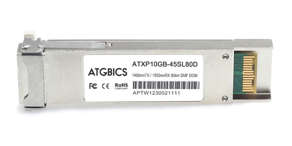 XFP-10GBX-U-80 Cisco® Compatible Transceiver XFP 10GBase-BX (Tx1490/Rx1550nm, SMF, 80km, LC, DOM), ATGBICS