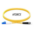 LC-ST OS2, Fibre Patch Cable, Singlemode, Duplex, Yellow, 0.5m