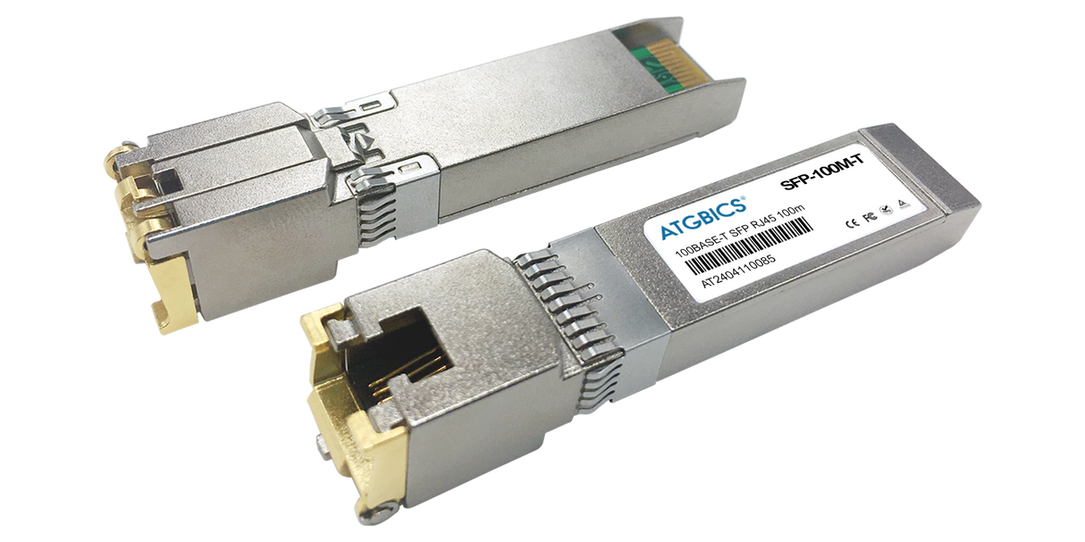 SFP-100BASE-T-I-MSA-AT Universally Coded MSA Compliant Transceiver SFP 100Base-T (Copper RJ45, 100m, Ind Temp)