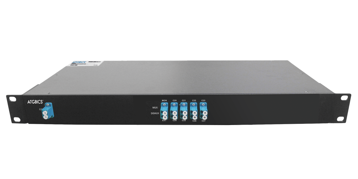 Mux Demux DWDM 8+1+1 Channel Simplex LC/UPC, Mon/Exp Ports, Ch20-27, 1RU