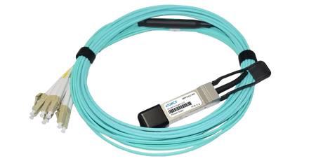 AOC-QSFP-4LC10G-15M-AT Universally Coded MSA Compliant Active Optical Breakout Cable 40GBase QSFP+ to 4 Duplex LC (850nm, MMF, 15m)